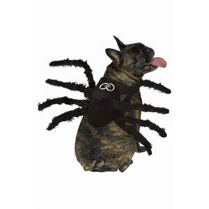 Spider Dog Costume XS/TP Black Fuzzy Pet Outfit Fun Creepy Design For Dogs